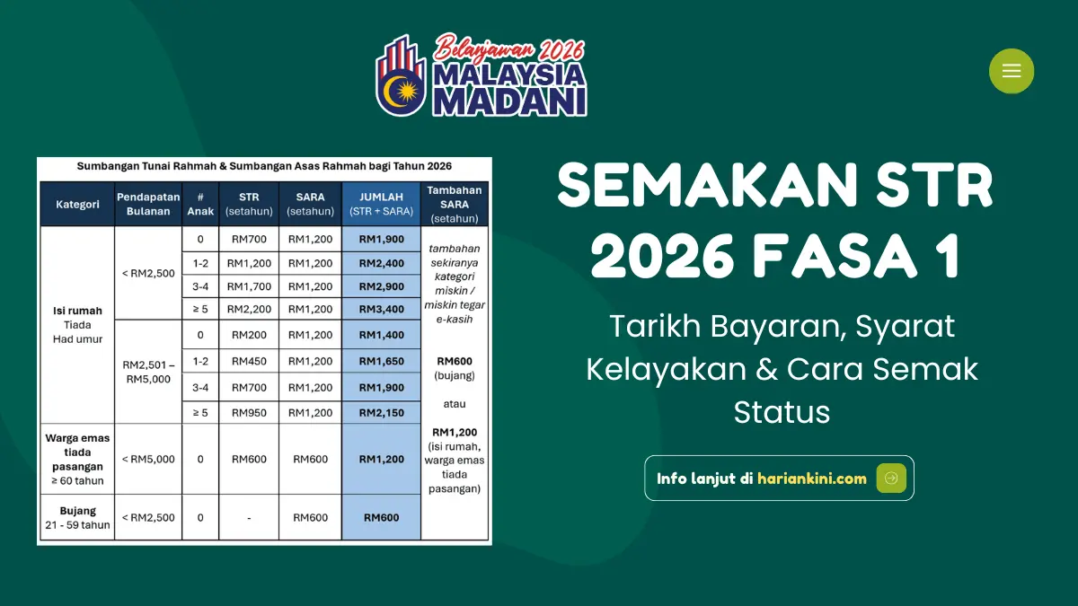 Semakan STR 2026 Fasa 1